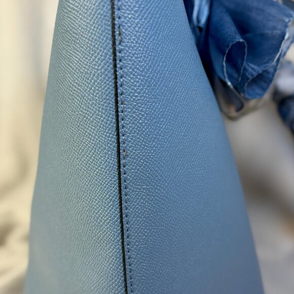 Coach City Zip Tote in Light Blue (Azure) with Scarf and Charm - Picture 6 of 10